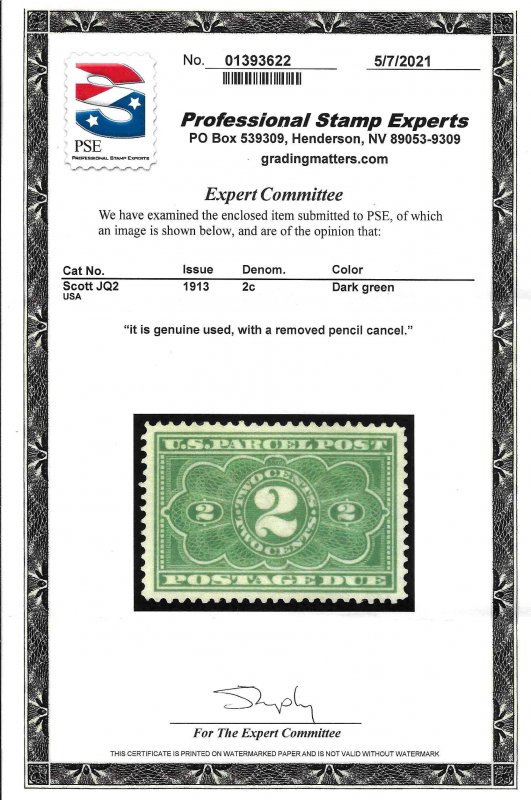 JQ2 Used... PSE Cert... SCV $16.00... XF