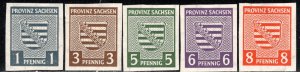 DDR under russian occupation Scott # 13N1a - 13N5a, mint hr