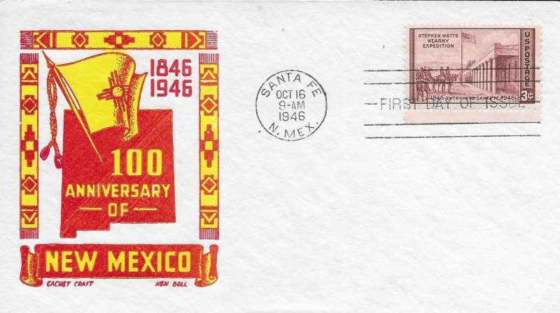 1946 FDC, #944, 3c Kearny Expedition, CC/Boll