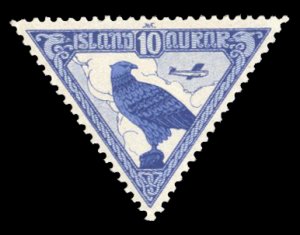 Iceland #C3 Cat$50, 1930 Gyrfalcon, never hinged