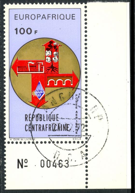 CENTRAL AFRICAN REPUBLIC 1972 EUROPAFRICA Airmail Issue Sc C99 VFU