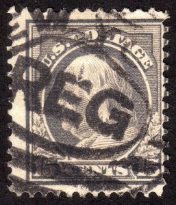 1912, US 15c, Franklin, Used, Sc 418