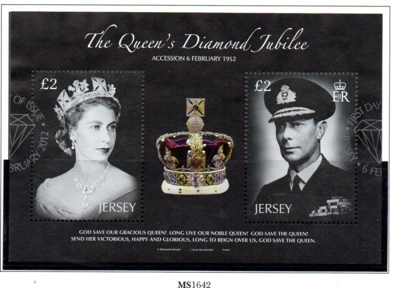 Jersey Sc 1570 2012 Diamond Jubilee QE II stamp sheet used