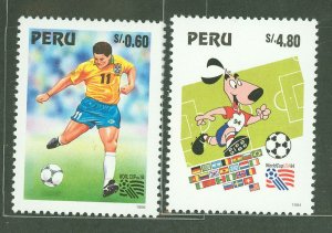 Peru #1088-1089 Mint (NH) Single (Complete Set) (Soccer)