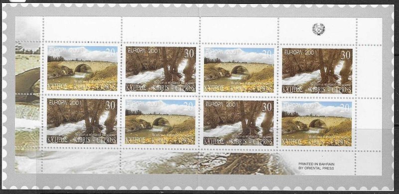 CYPRUS SGSB3 2001 EUROPA BOOKLET MNH