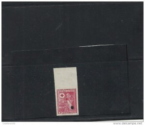baja.O) 1951 COLOMBIA, PUNCH PROOF, RED CROSS, FRAY BARTOLOME - P