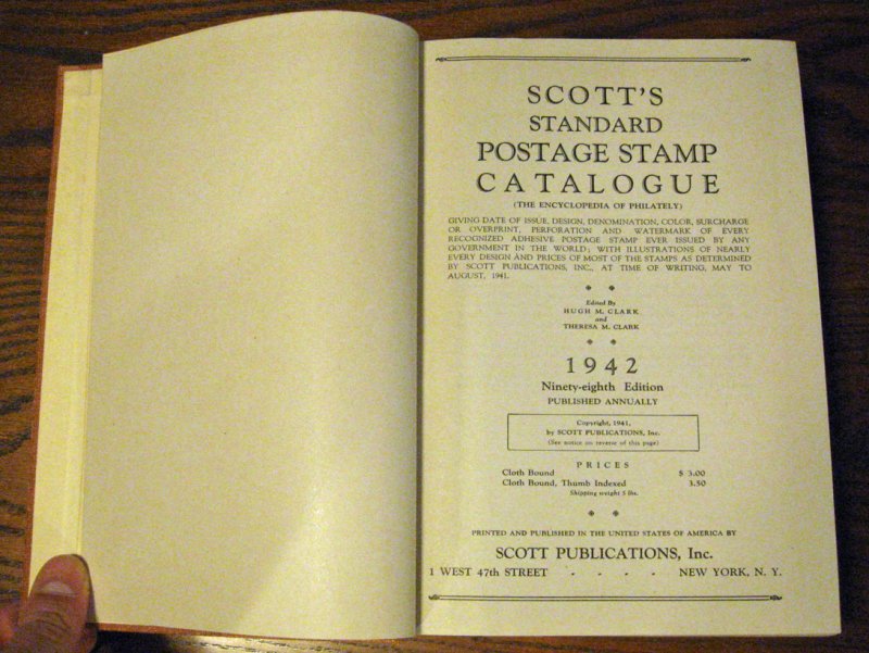 1942 Scott Standard Postage Stamp Catalogue