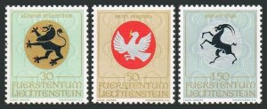 Liechtenstein 462-464, MNH. Michel 514-516. Arms of Ecclesiastic Patrons, 1969.