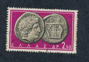  Greece 1959 Scott 645 used - 2.50d, ancient coins