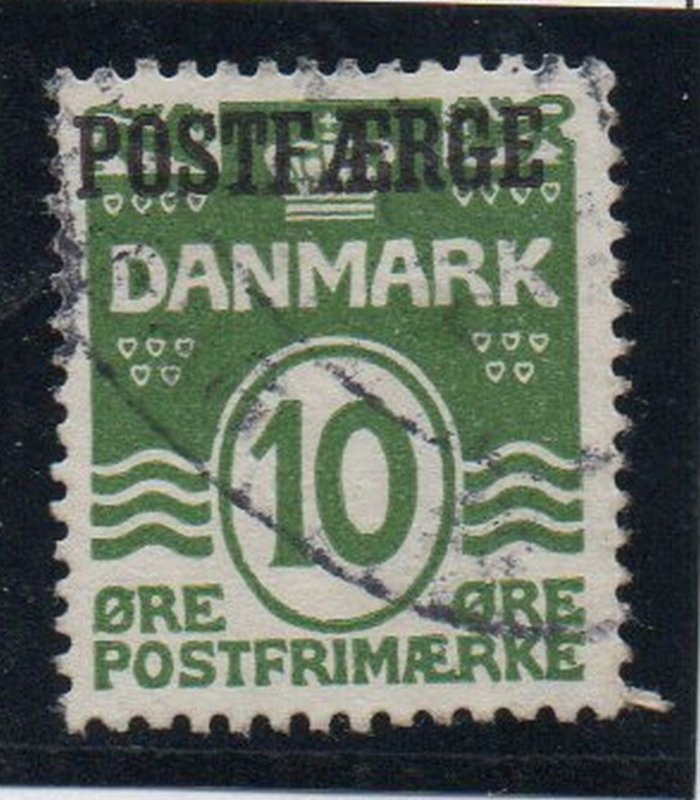 Denmark Sc Q1 1922 10 ore green wavy lines Postfaerge stamp used