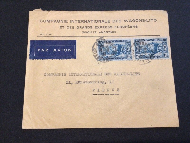 Algeria 1938 airmail to Vienna  stamps postal cover Ref 63198 