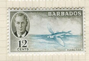 BARBADOS; 1950s early GVI pictorial issue fine Mint hinged 12c. value