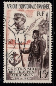 French Equatorial Africa  AEF Scott C43 Used Thinned airmail stamp