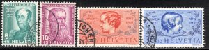 Switzerland Scott # B85 - B88, used