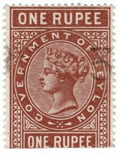 (I.B) Ceylon Telegraphs : 1R Red-Brown