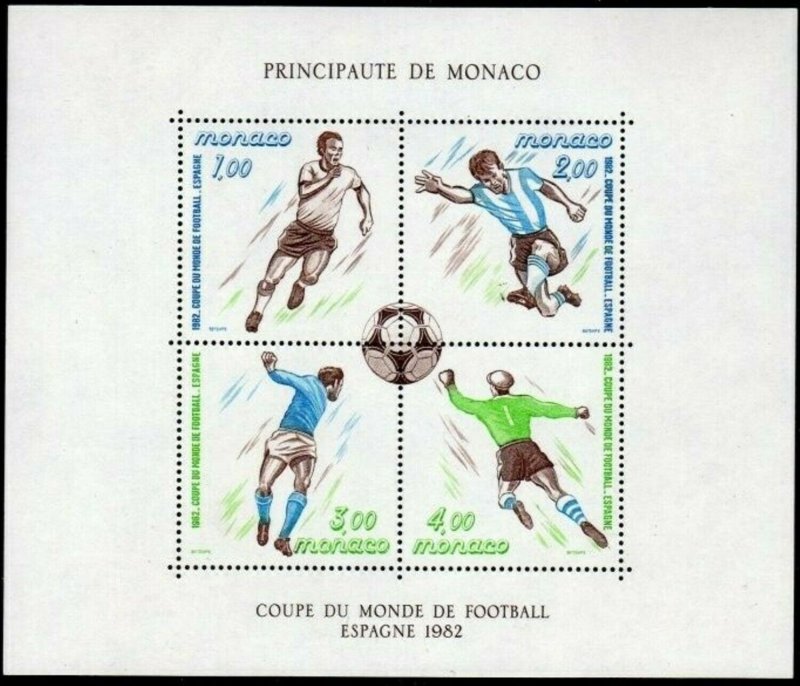 Sc# 1322 ss - Monaco - 1982 Soccer / Football - MNH - superfleas - cv$11.25