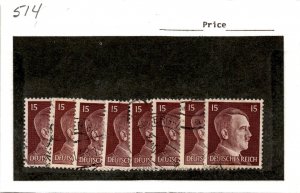 Germany, Postage Stamp, #514 Lot Used, 1941 World War 2, Hitler (AJ)