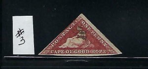 CAPE OF GOOD HOPE SCOTT #3 1855-58 1P (ROSE-WHITE PAPER) - USED