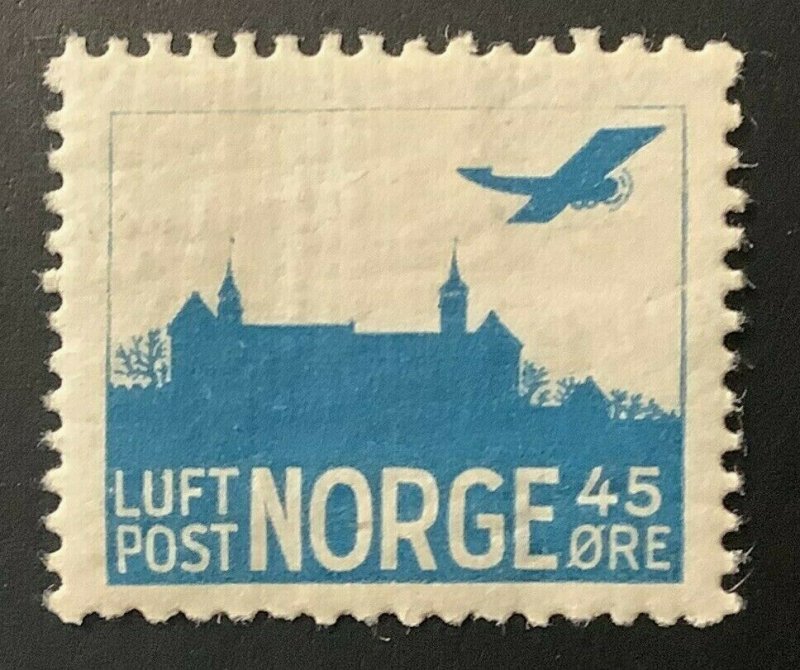 Norway #C1a, 45 ore Airmail, Faint Frame Lines, LH, VF, Scott $25.00