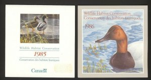 Wildlife Habitat Conservation Booklets 1985 & 1986 w stamps Van Dam $30.00 cdn