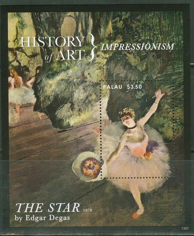 PALAU 2013 IMPRESSIONISM THE STAR BY EDGAR DEGAS SOUVENIR  SHEET MINT NH 