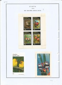 STAFFA - 1983 - Birds - Sheets - Mint Light Hinged -Private Issue