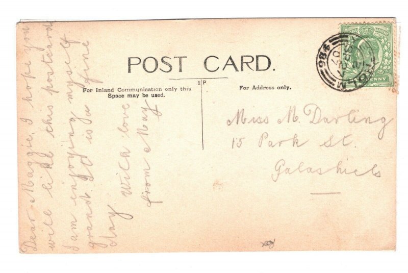 GB Scotland Card KIRK YETHOLM RP PPC Roxburghshire Postcard 1907{samwells}ZA274