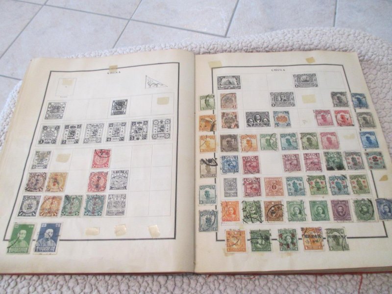 VEGAS - Battered 1928 Scott Album - OLD Stamps Incl China  >160 Photos! FE604