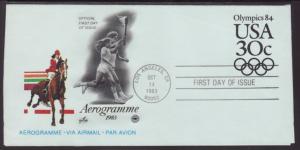 US UC57 Olympics PCS U/A FDC