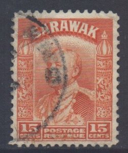 Sarawak Scott 123 - SG115, 1934 Sir Charles Vyner Brooke 15c Orange used