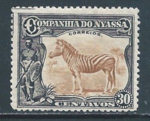 Nyassa #120 MH 30c Zebra Defin.