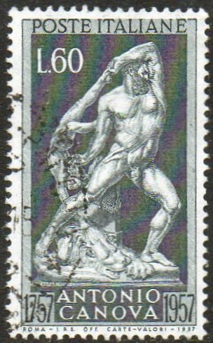 Italy 1957 60l.slate (Birth Centenary of Canova) used