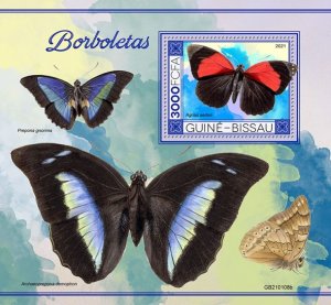 GUINEA BISSAU - 2021 - Butterflies - Perf Souv Sheet - Mint Never Hinged