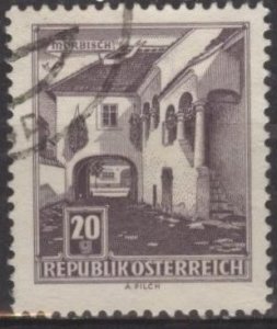 Austria 618A (used) 20g farmhouse, Mörbisch, vio black (1961)