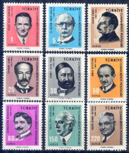 Turkey 1966 Famous People Writers Composers Art Mi 1981/9 MNH