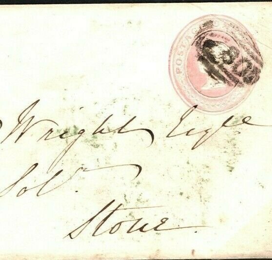 GB Cover NUMERAL ERROR *780* Stafford 1d Pink Superb True Green CDS 1855 N122b