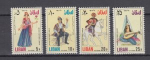 J44007 JL Stamps 1973 lebanon set mnh #c674-7 costumes