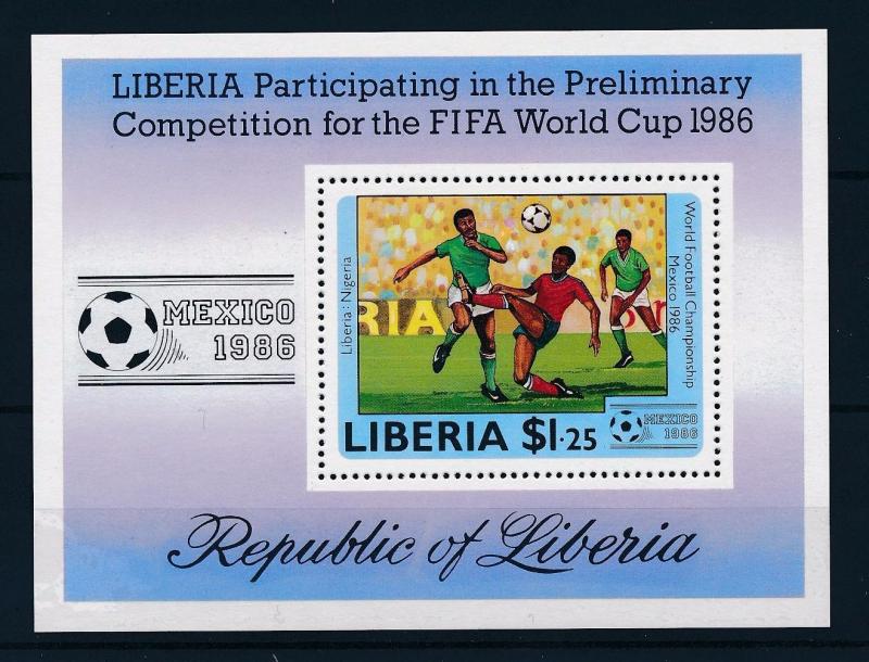 [46416] Liberia 1985 Sports World Cup Soccer Football Mexico MNH Sheet