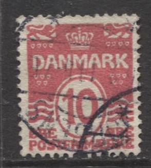 Denmark - Scott 62 - Definitive Issue -1912 - Used - Single 10o Stamp