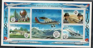 Lesotho #407 MNH history of flight SS