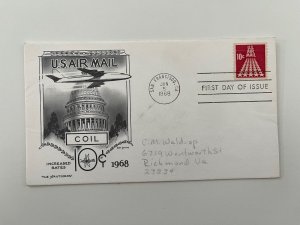 1968 FDC 10c Domestic Air Mail Postal Rate coil Scott C73