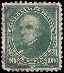 1895 US SC # 273 USED XF  NH ng LIGHT -   SOUND 1 NIBBLED PERF W/CERT