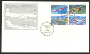 Canada Sc# 903-906 FDC combination (a) 1981 11.24 Canadian Aircraft