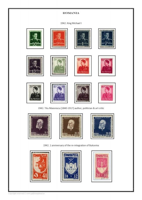 Romania 1858-2020  PDF(DIGITAL) STAMP ALBUM PAGES