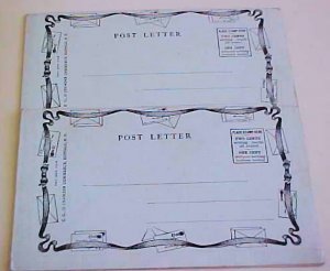 US BUFFALO NEW YORK 1890's PRIVATE LETTER CARDS 2 DIFF. MINT POST OFFICE,HALL