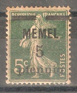 Memel 1920, 5pf on 5c, Scott # 18, VF Mint Hinged* (A-7)