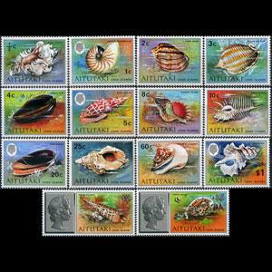 AITUTAKI 1974 - Scott# 82-95 Pacific Shells Set of 14 NH