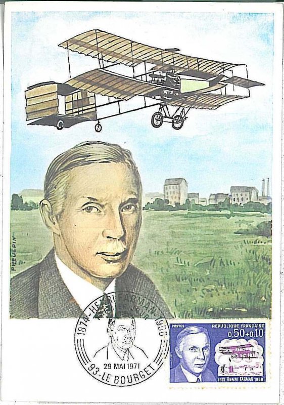 26294 - FRANCE  - POSTAL HISTORY - MAXIMUM CARD 1971 - AVIATION Farman