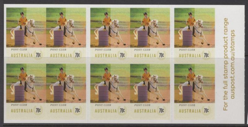 AUSTRALIA SGSB476(4203b) 2014 EQUESTRIAN EVENTS BOOKLET MNH