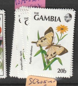 Gambia Butterfly SC 1071-2, 1074-5 MNH (1ezb)